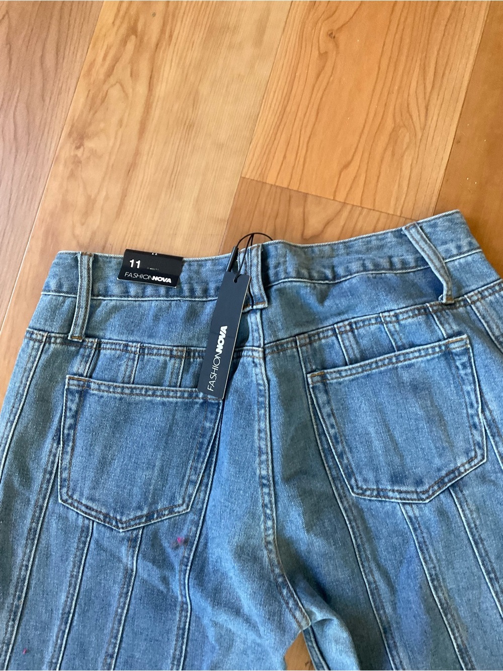 Fashion Nova Vintage-Inspired Light Blue Denim Jeans